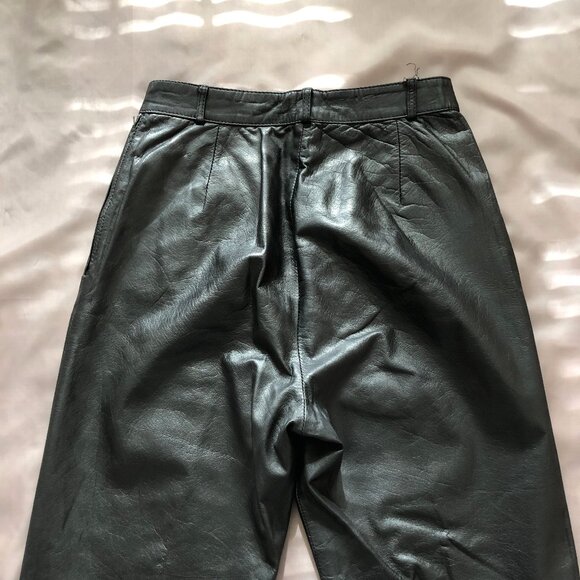 Black Nappa Vintage Leather Pants - Picture 2 of 8